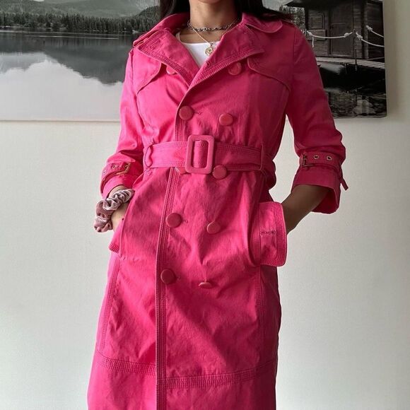 Y2k Juicy Couture double breasted pink trench coat - Picture 5 of 8